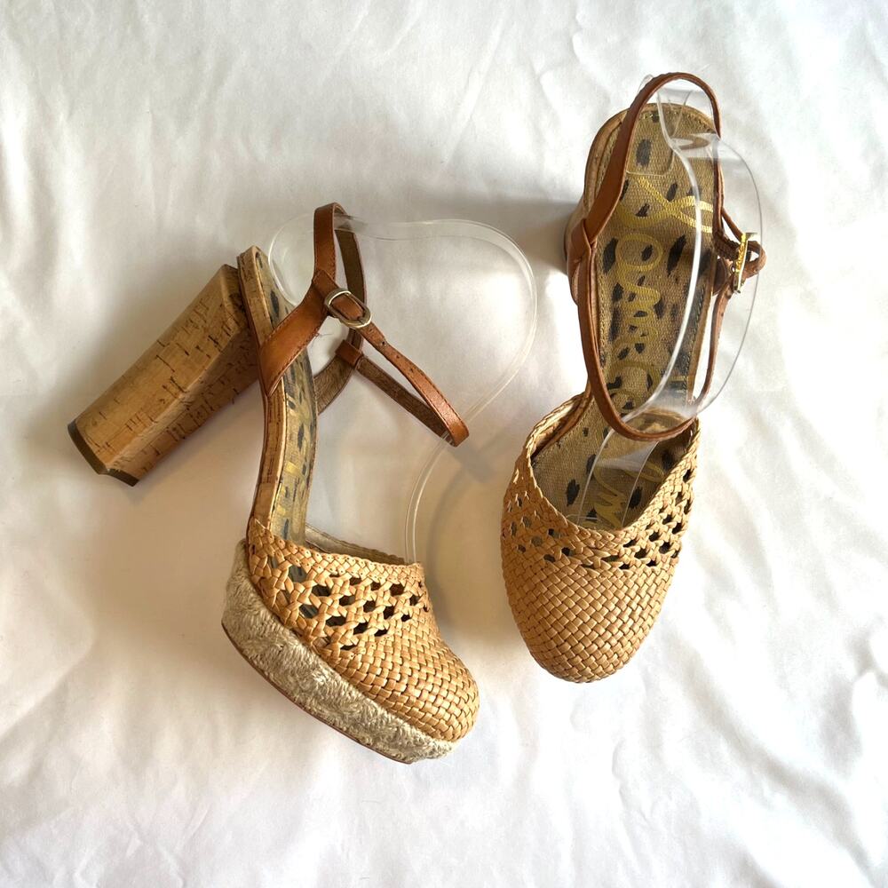Sam Edelman 'Rella' Sandal Cork Block Heels Women 8